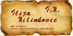 Ilija Milinković vizit kartica